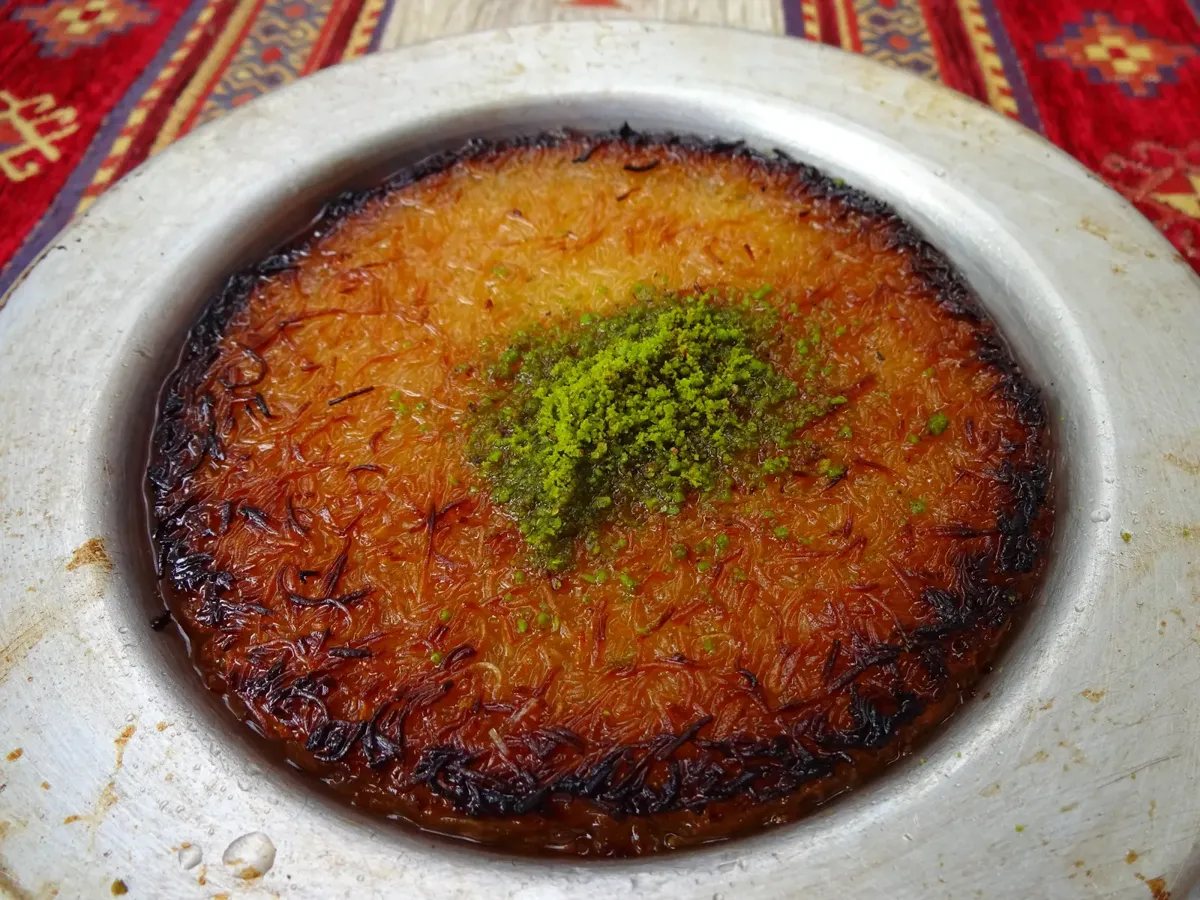 Kunafa topped with pistachio